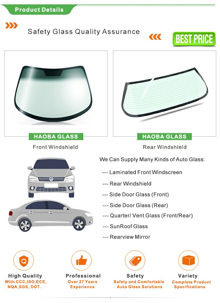 Laminated Auto Car Glass Car Windshield Windscreen Glass for Toyota